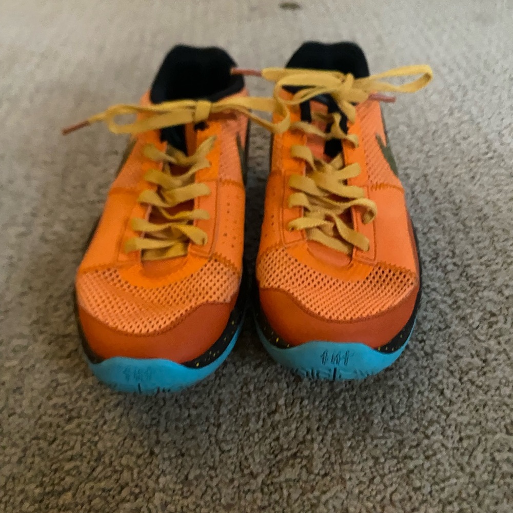 Nike Orange and Blue Men's Sneakers
